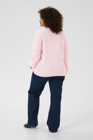 KAFFE CURVE Knit Cardigan 'Anita' in Pink