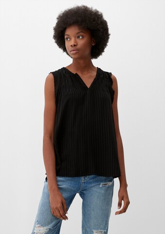 QS Blouse 'Dobby' in Black: front