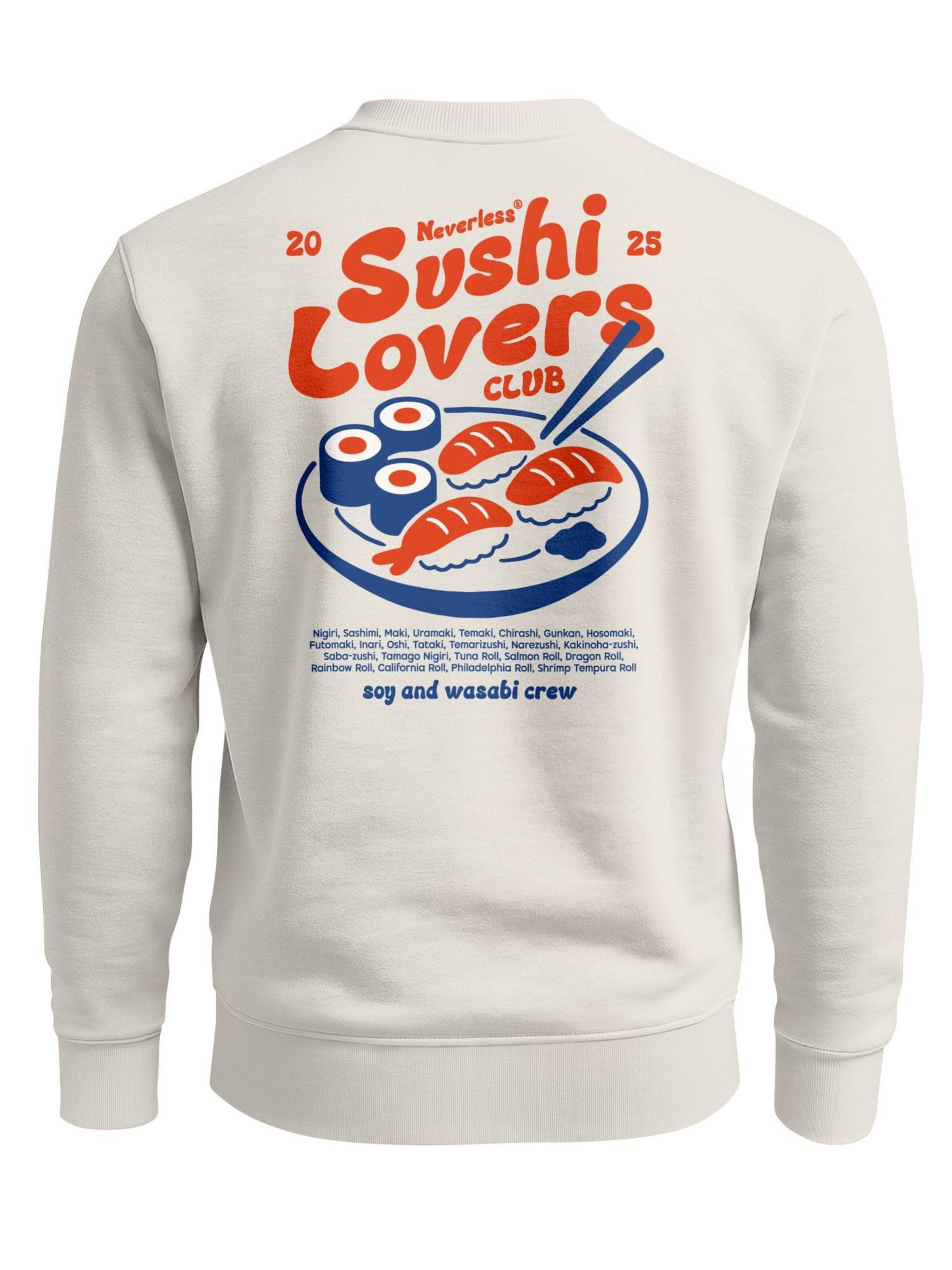 Neverless Sweatshirt 'Sushi Lovers'‌‌‌‌ in Beige