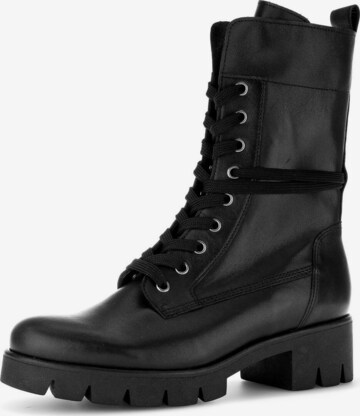 GABOR Lace-Up Ankle Boots in Black: front