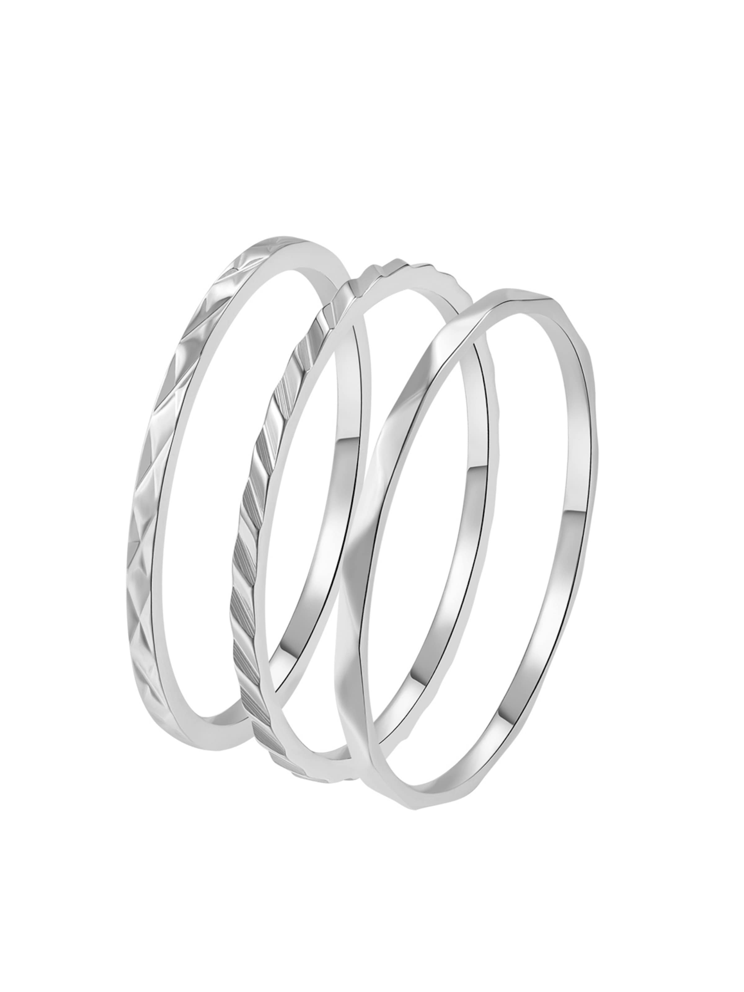 Hey Happiness Ring 'Twist Stack' in Silver: front