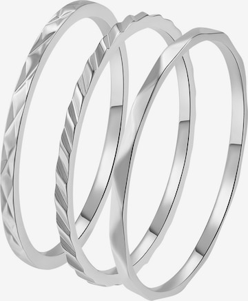 Hey Happiness Ring 'Twist Stack' in Silver: front