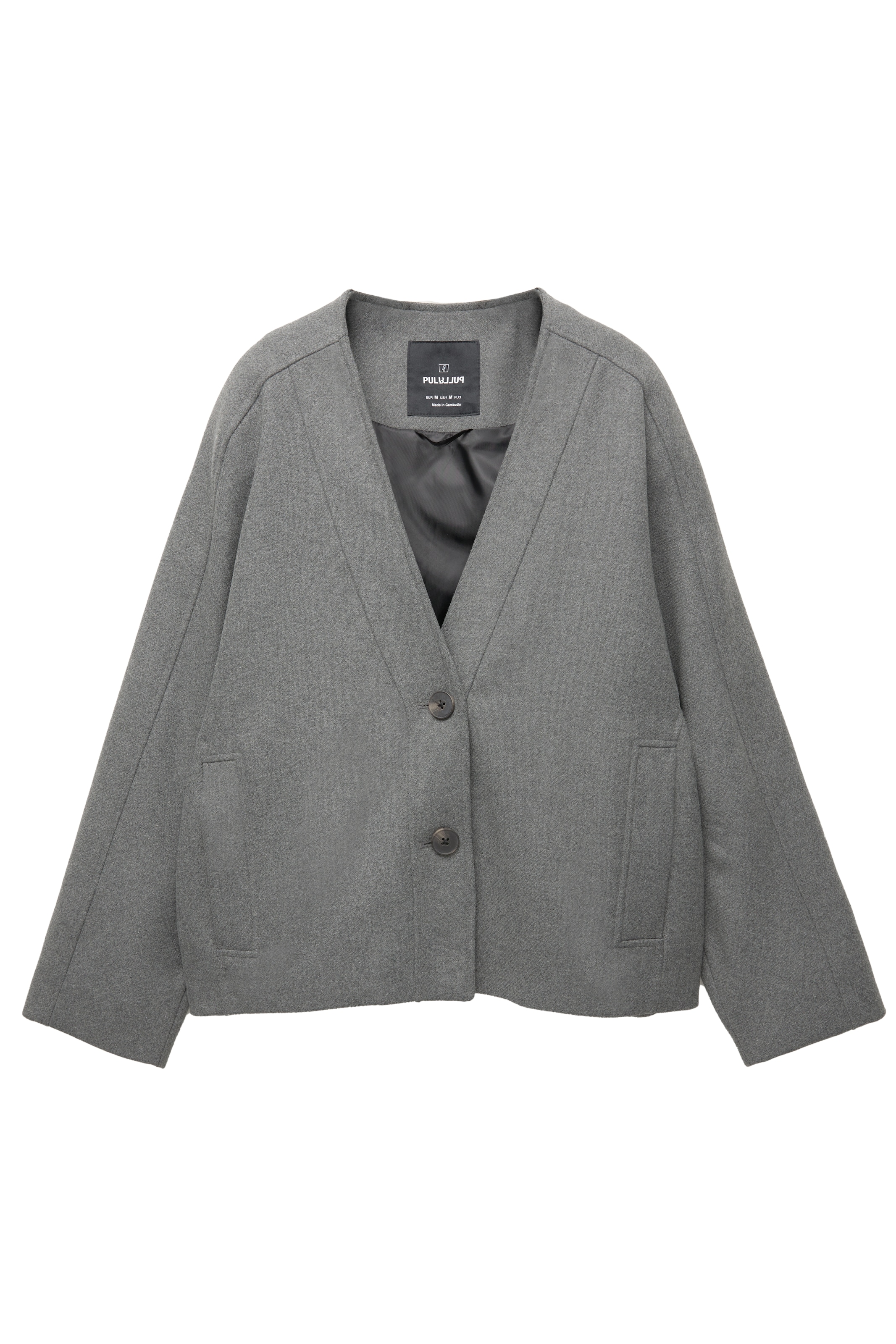 Pull&amp;Bear Tussenjas in Grijs: voorkant