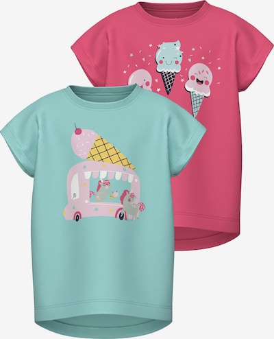NAME IT T-Shirt 'VIGEA' in hellblau / pink / rosa / schwarz, Produktansicht