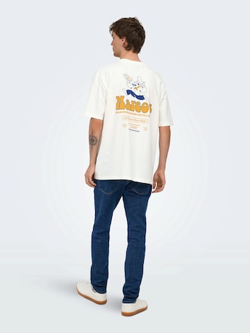 Only & Sons T-shirt 'ONSFRED MARCOS' i vit