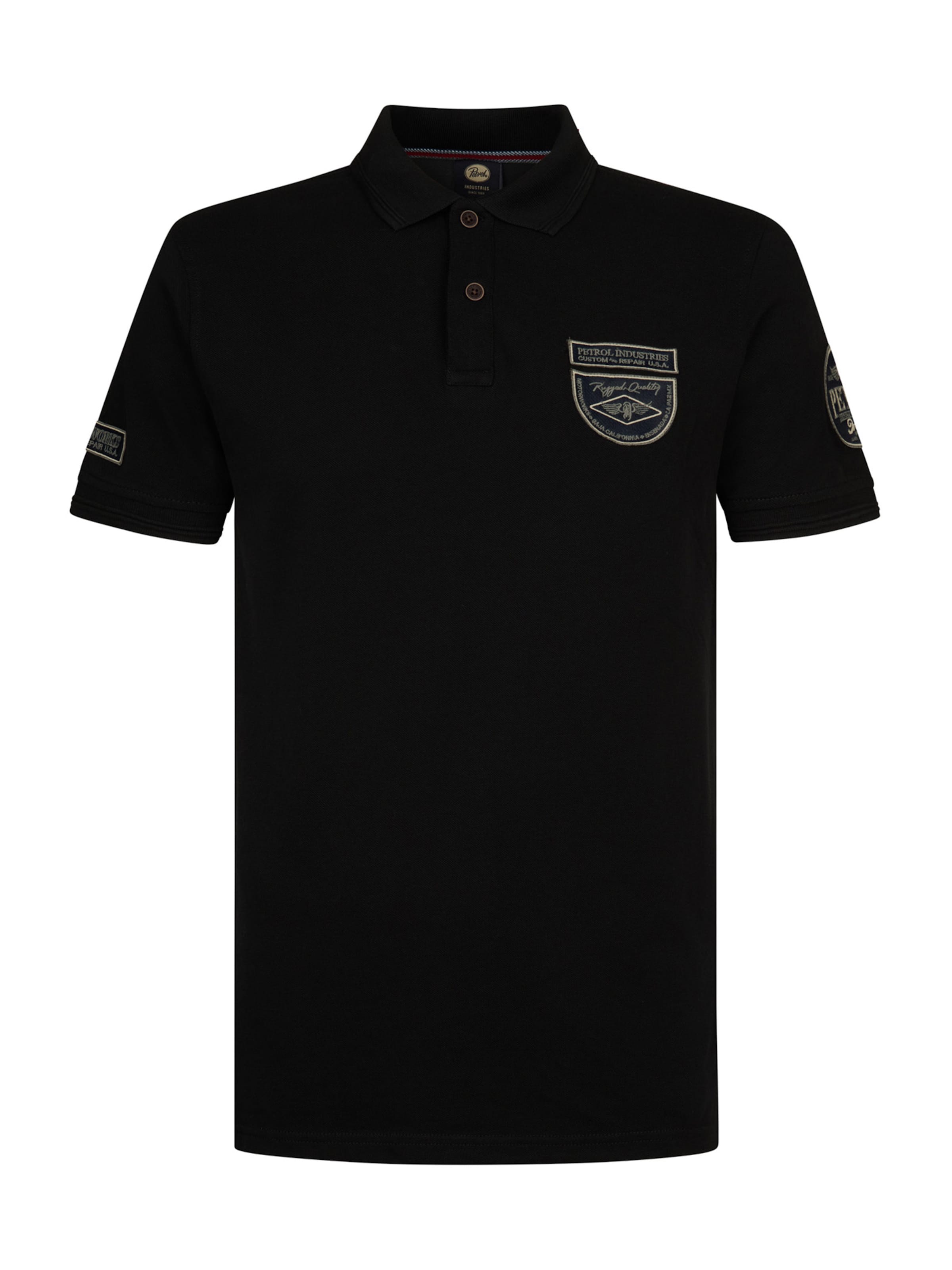 Petrol Industries Тениска в черно: отпред