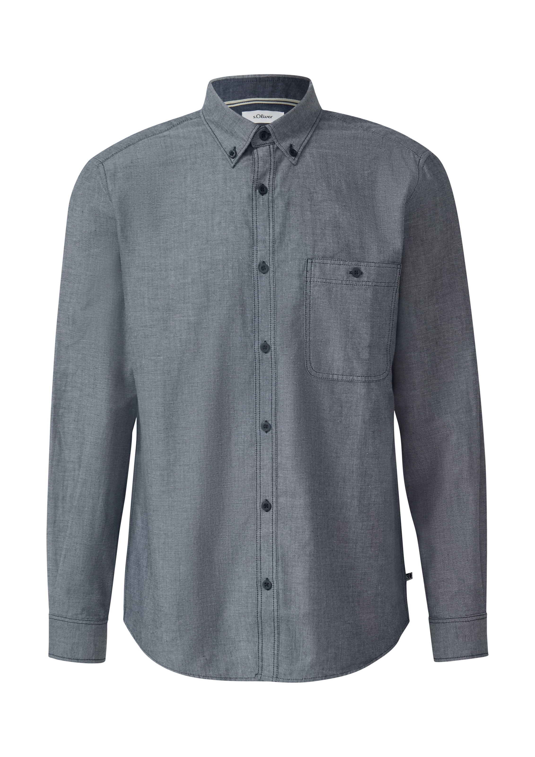 s.Oliver Regular Fit Hemd in Grau: Vorderseite