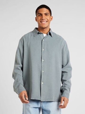 Coupe regular Chemise 'Ossian' elvine en bleu : devant