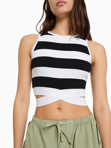 Bershka Gebreide top in Zwart