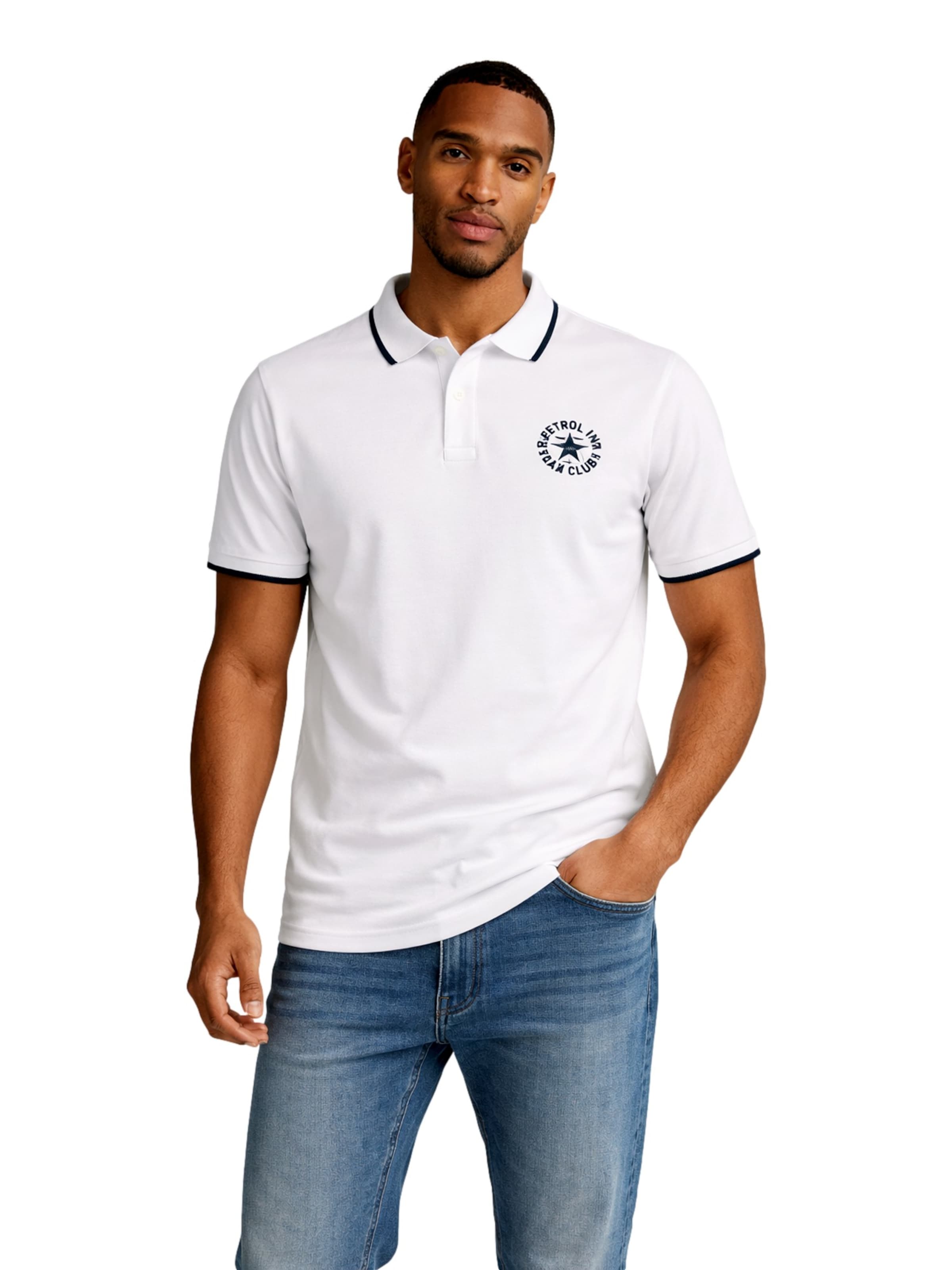 T-Shirt Petrol Industries en blanc : devant