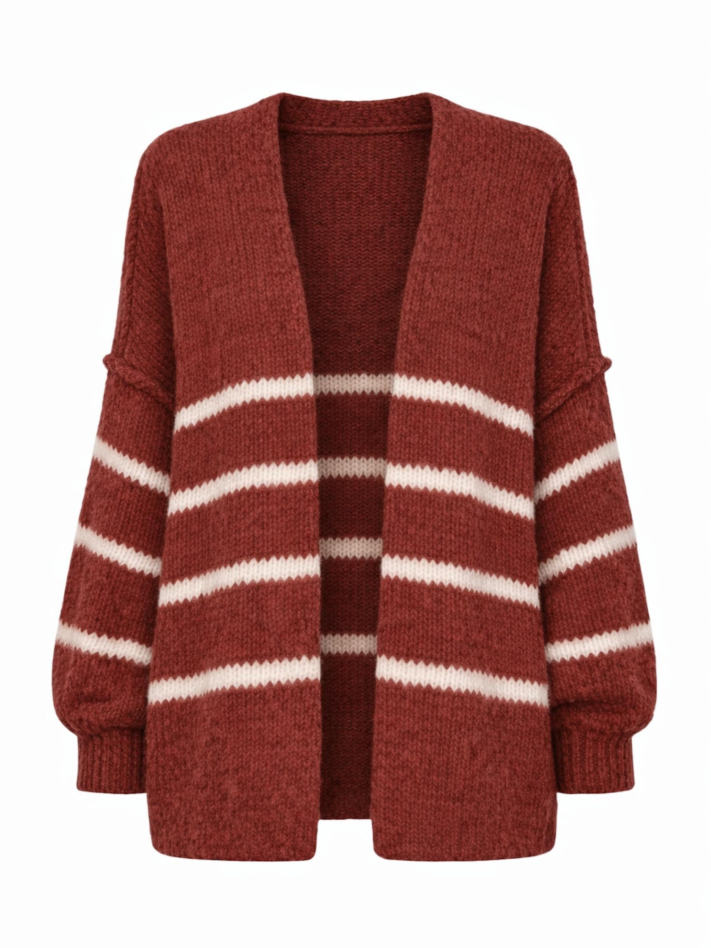 Worldclassca Strickjacke 'Strick Jacke mit Streifen'‌‌‌‌‌‌‌ in Rot: Vorderseite