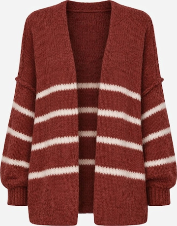 Worldclassca Strickjacke 'Strick Jacke mit Streifen' in Rot: Vorderseite