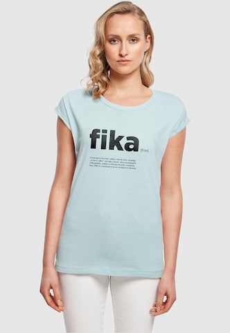 T-shirt 'Fika Definition' Mister Tee en bleu : devant