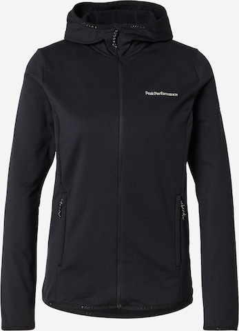 Veste de survêtement PEAK PERFORMANCE en noir : devant