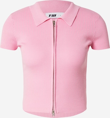 rozā Tally Weijl Adīta jaka: no priekšpuses