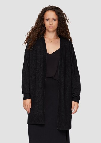 QS Strickjacke in Schwarz: Vorderseite