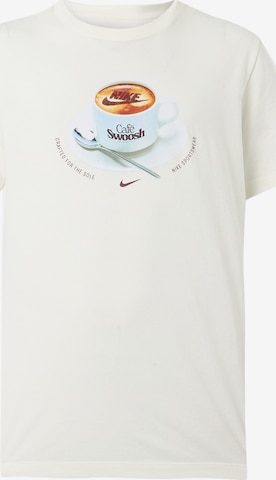 bēšs Nike Sportswear T-Krekls 'CAFE SWOOSH MUG': no priekšpuses