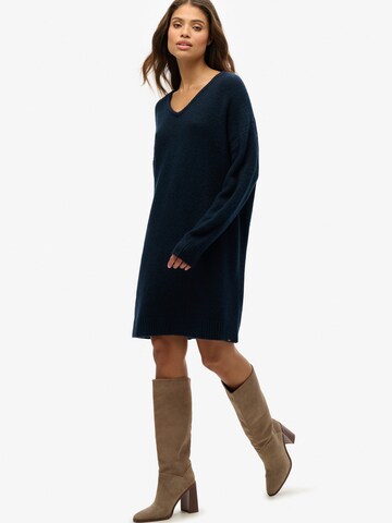 Superdry Gebreide jurk in Blauw