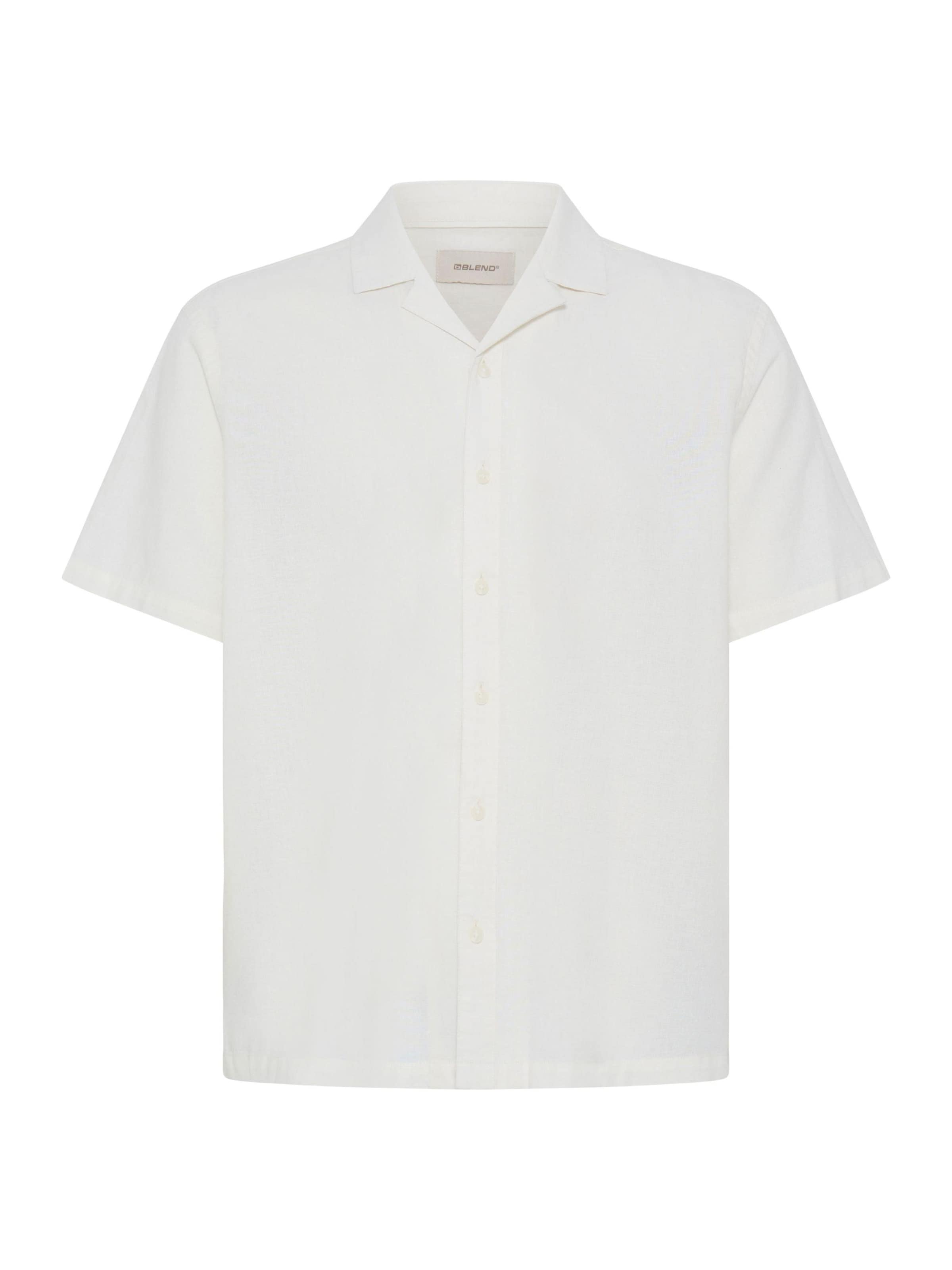 BLEND Button Up Shirt ' BHAban Cuba Linen Mix ' in White: front