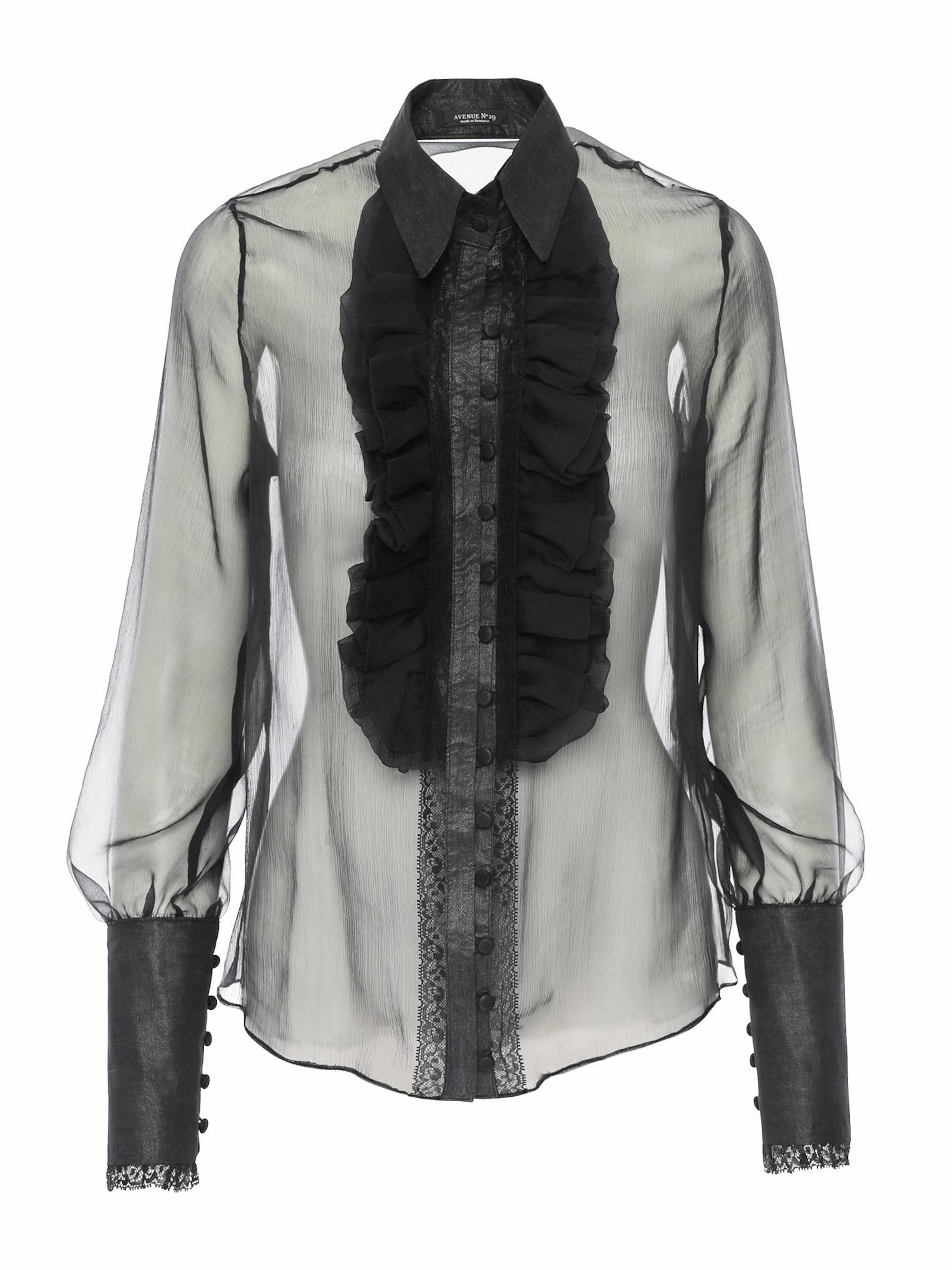 AVENUE N°29 Blouse in Zwart: voorkant