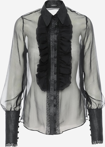 AVENUE N°29 Blouse in Zwart: voorkant