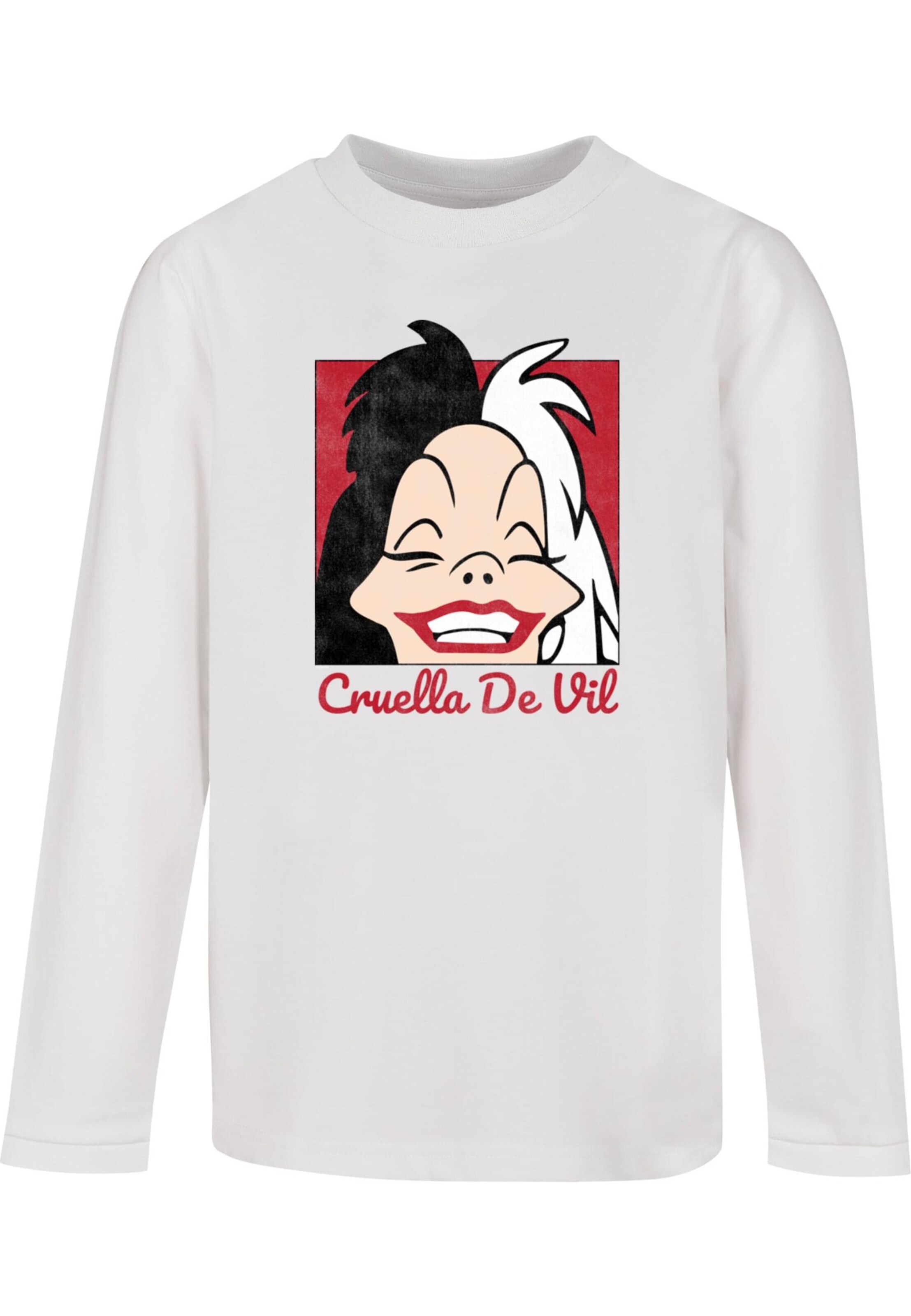 ABSOLUTE CULT Shirt '101 Dalmations - Cruella De Vil' in White: front