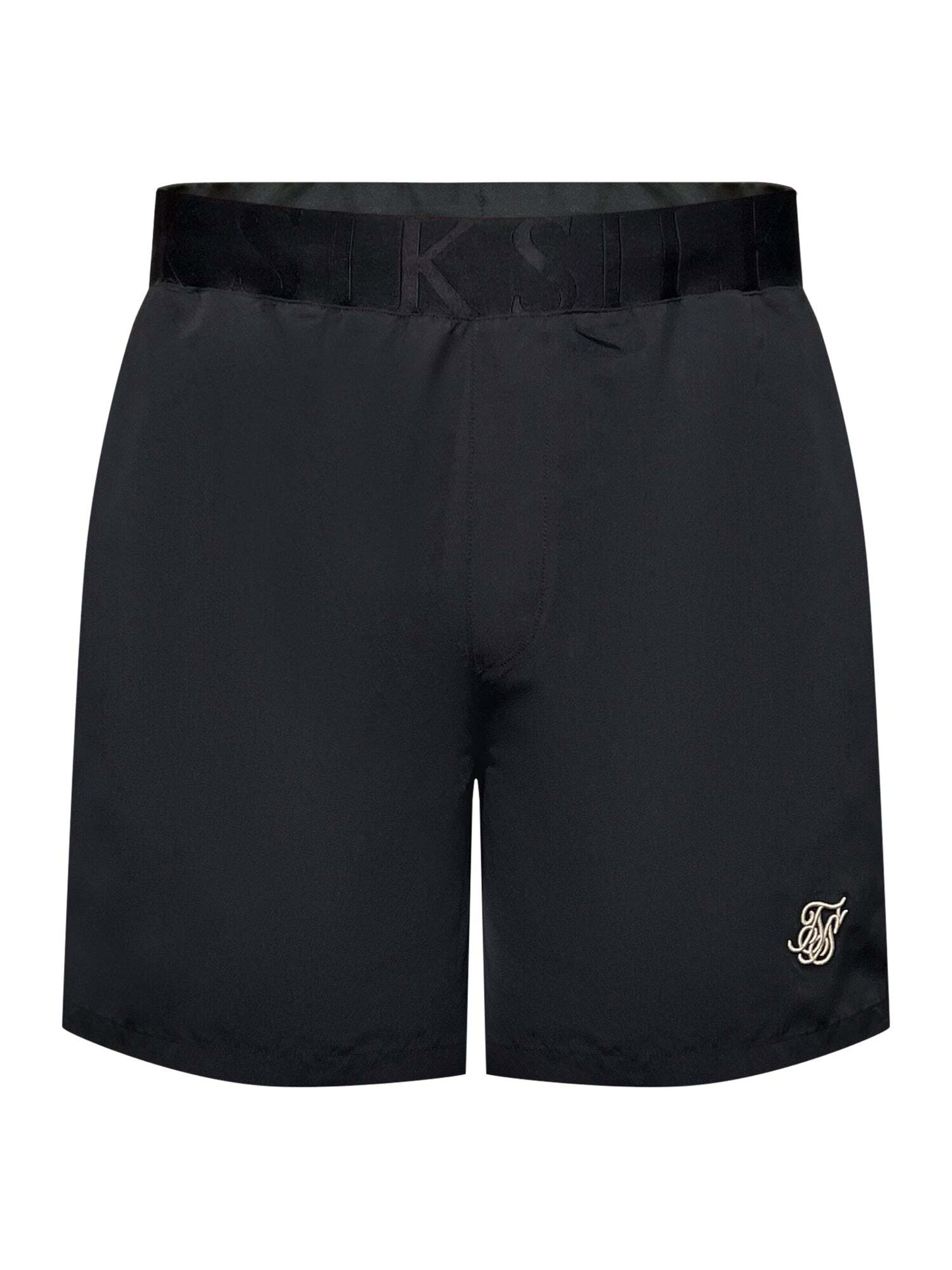 SikSilk Uimashortsit 'Swim Shorts' värissä musta: etupuoli