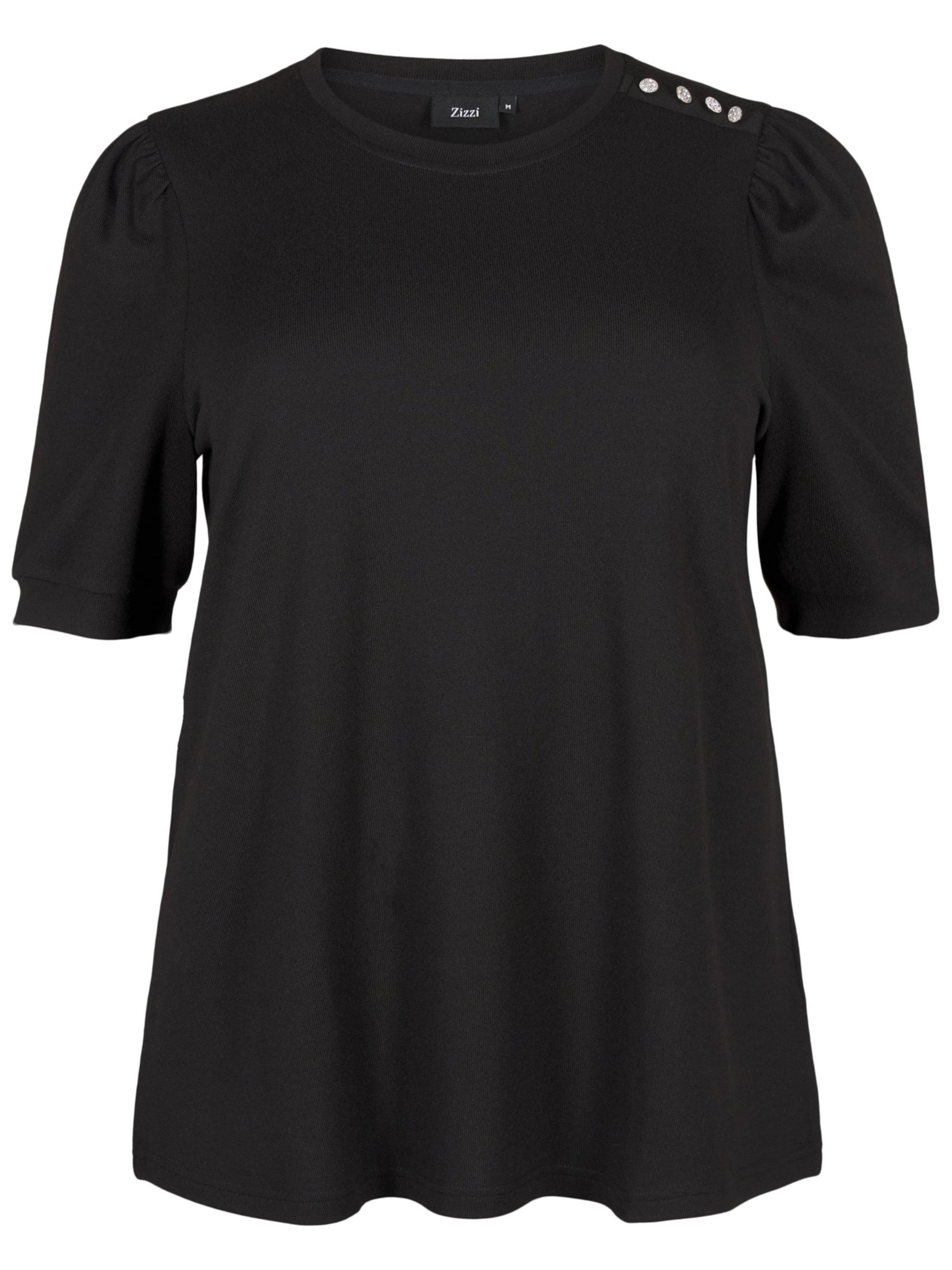 Zizzi Bluse in Schwarz: Vorderseite