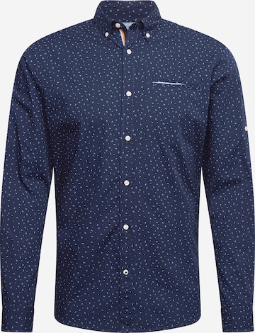 JACK & JONES Slim fit Button Up Shirt 'THOMAS' in Blue: front