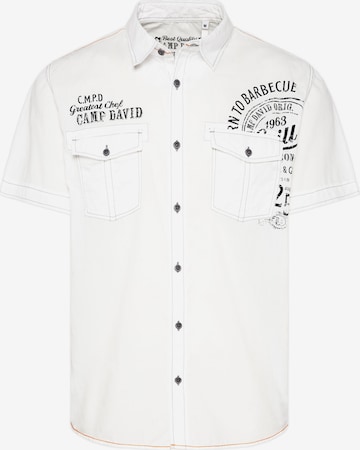 CAMP DAVID Regular fit Button Up Shirt in White: front