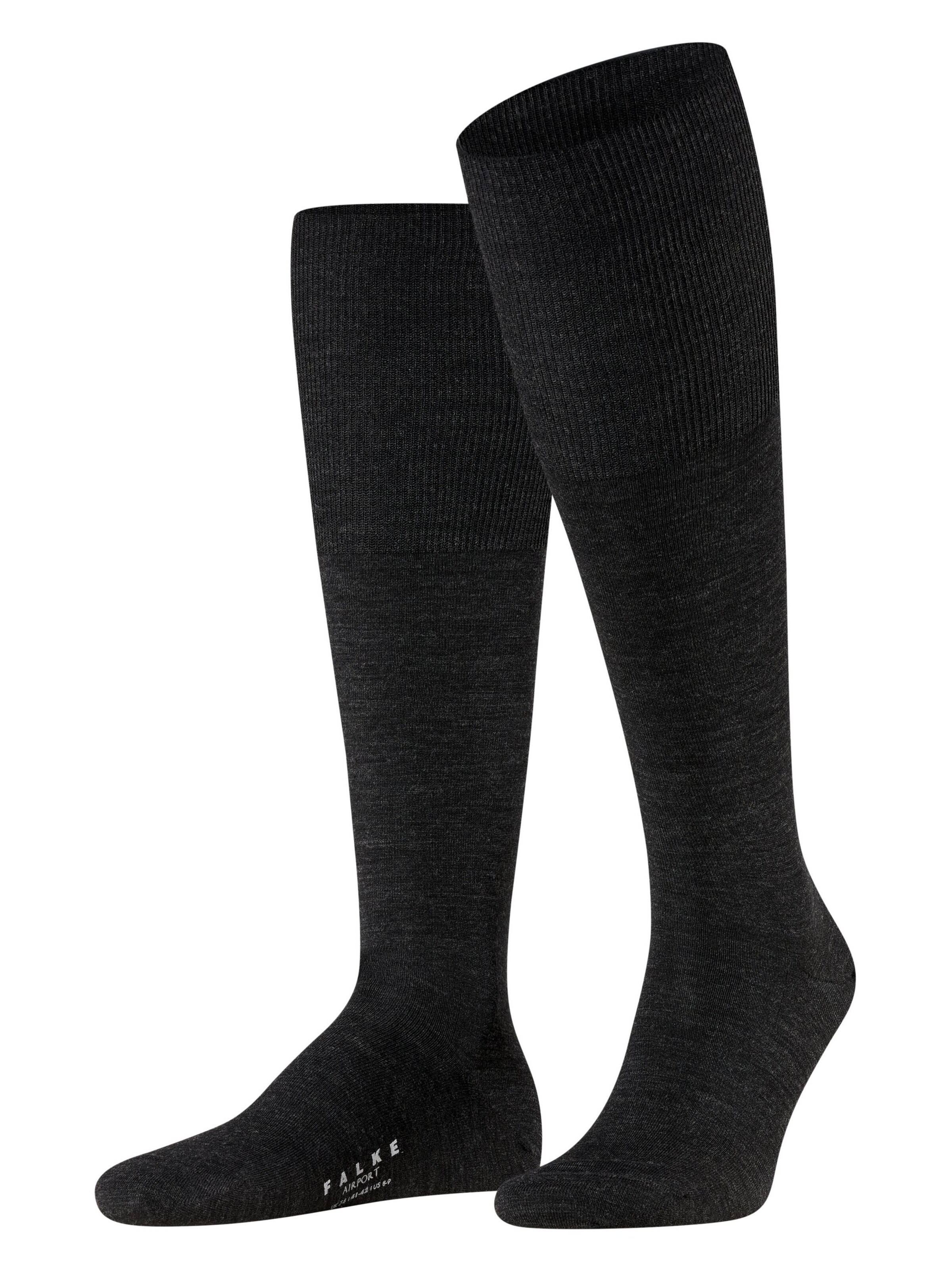 FALKE Knee High Socks 'Airport' in Grey: front