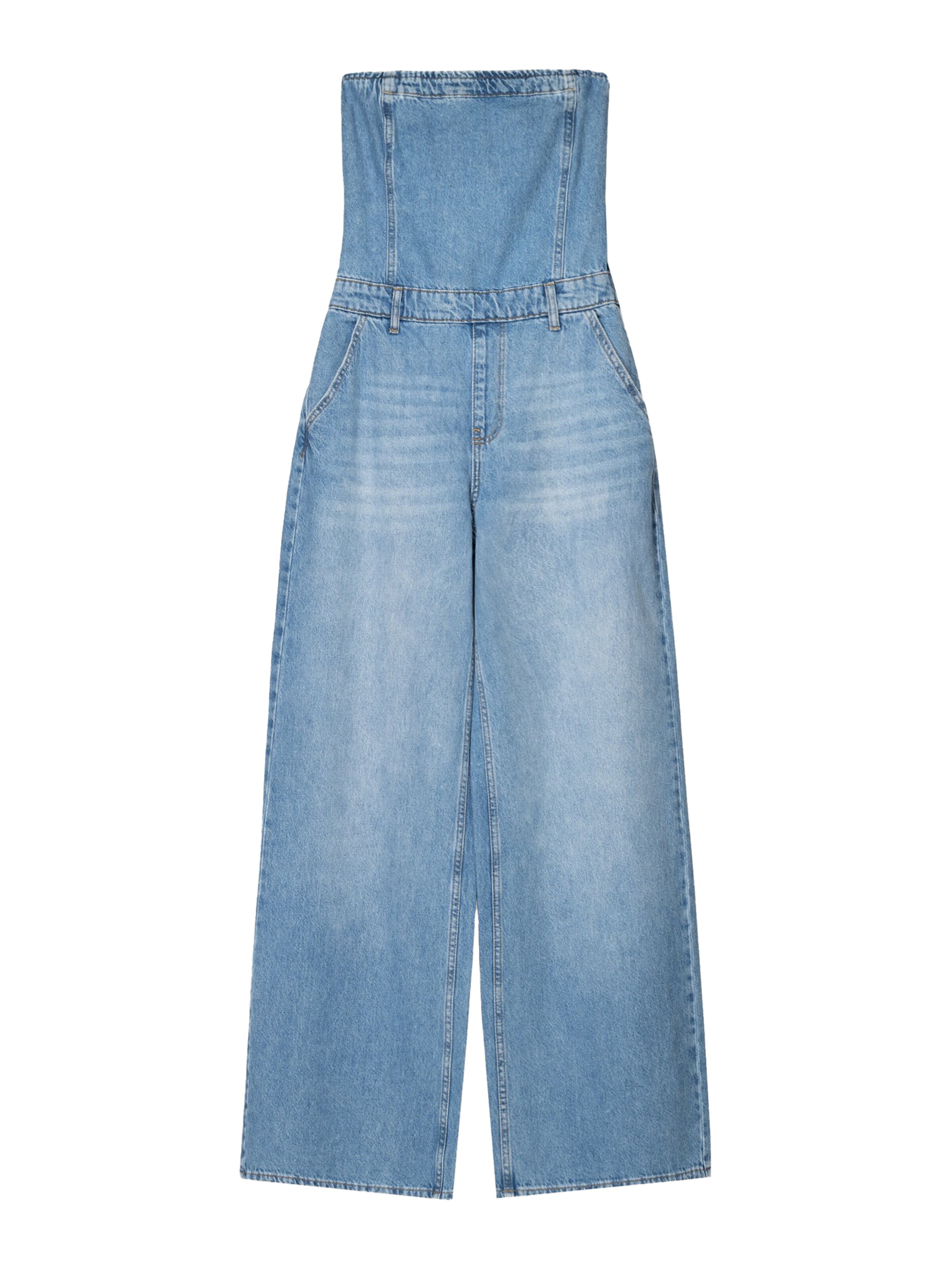 Bershka Гащеризон в синьо: отпред