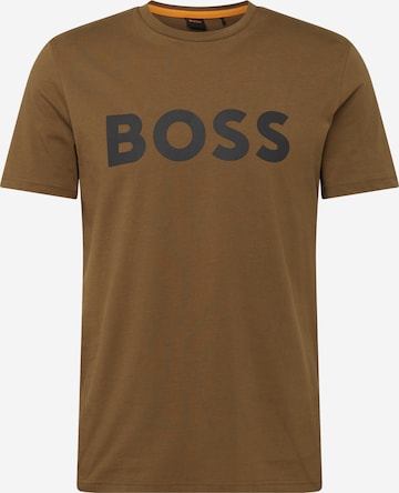 BOSS Orange Тениска 'Thinking 1' в зелено: отпред