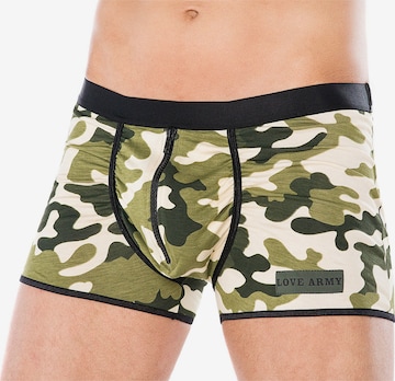 Andalea Boxershorts 'Camouflage' in Grün: Vorderseite