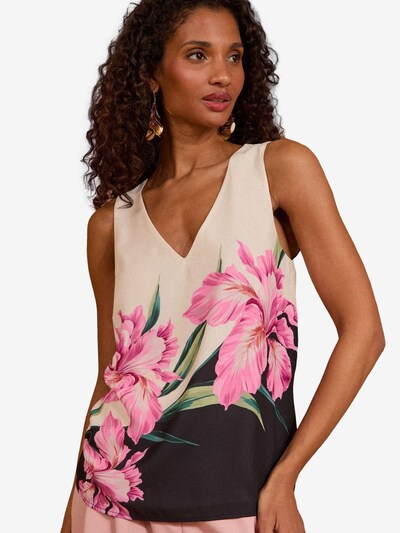 love & roses Top in Light beige / Green / Pink / Black, Item view