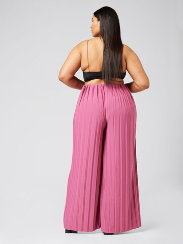 Guido Maria Kretschmer Curvy Wide leg Trousers 'Lucila' in Pink: back