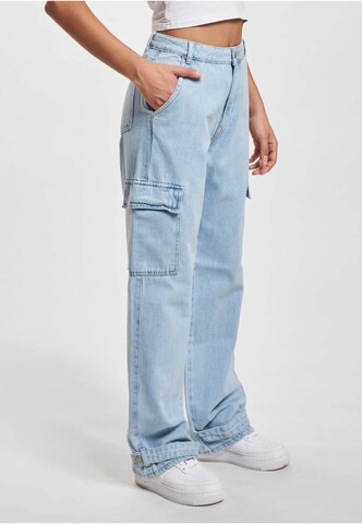 DEF Loosefit Cargojeans i blå: forside