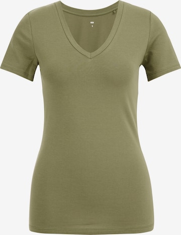 T-shirt WE Fashion en vert : devant