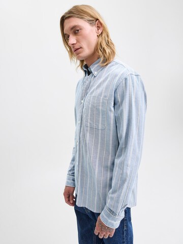 JACK & JONES Slim fit Button Up Shirt 'JPRBLUBrook' in Blue