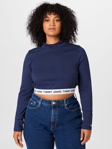 Tommy Jeans Curve Shirt in Blue: front