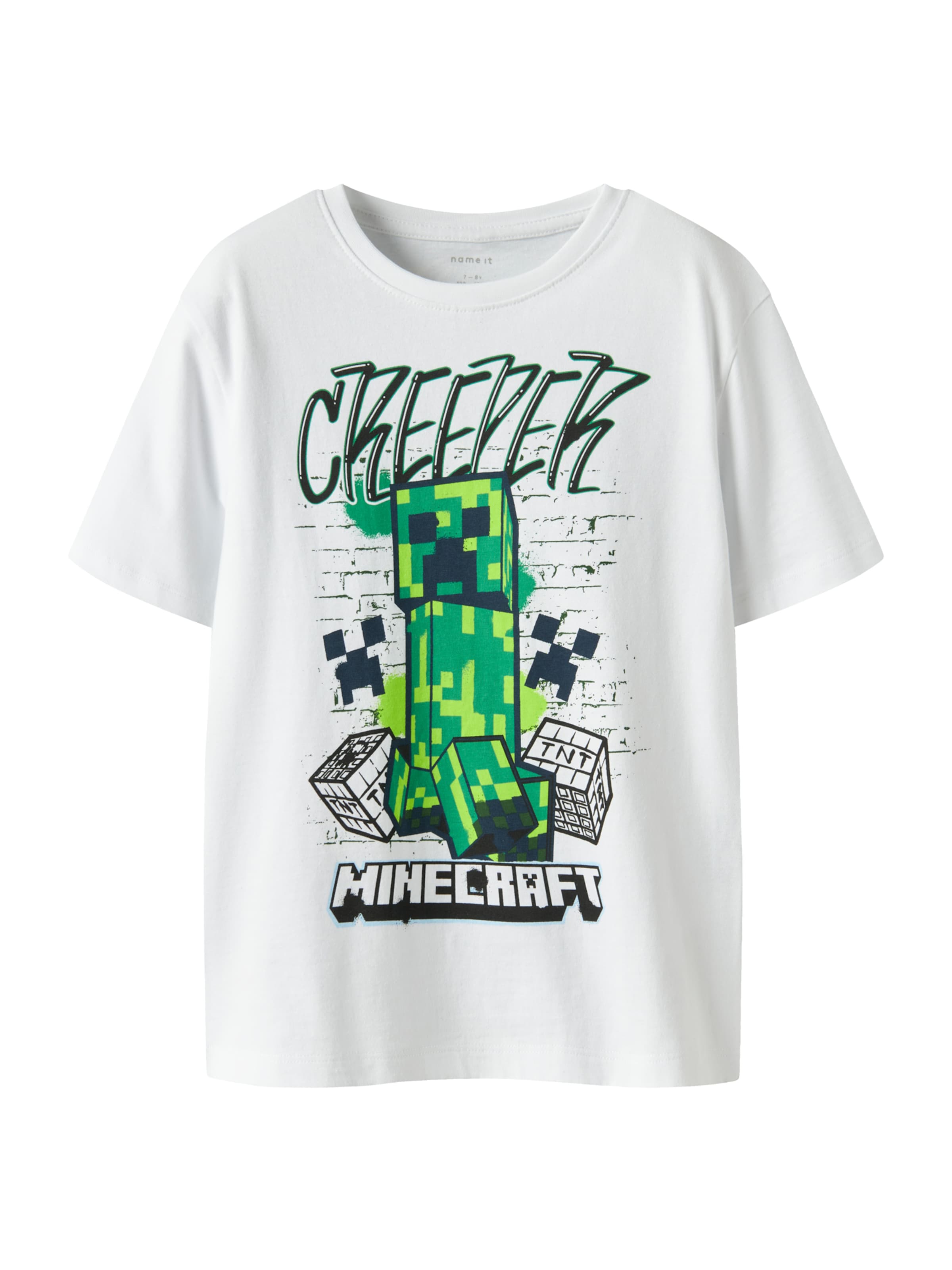 NAME IT - Camiseta 'NKMDI MINECRAFT' en blanco: frente