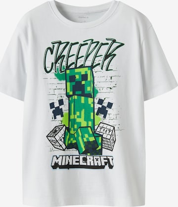 Maglietta 'NKMDI MINECRAFT' di NAME IT in bianco: frontale