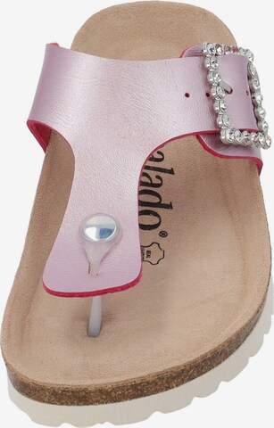 Palado by Sila Sahin T-Bar Sandals 'Kos SQ' in Pink
