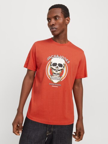 JACK & JONES Shirt 'JORAnatomy Skull' in Orange