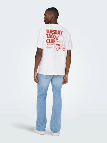 Only & Sons T-shirt 'ONSFRED' i vit: framsida