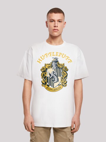 T-Shirt 'Harry Potter Hufflepuff Crest' F4NT4STIC en blanc : devant