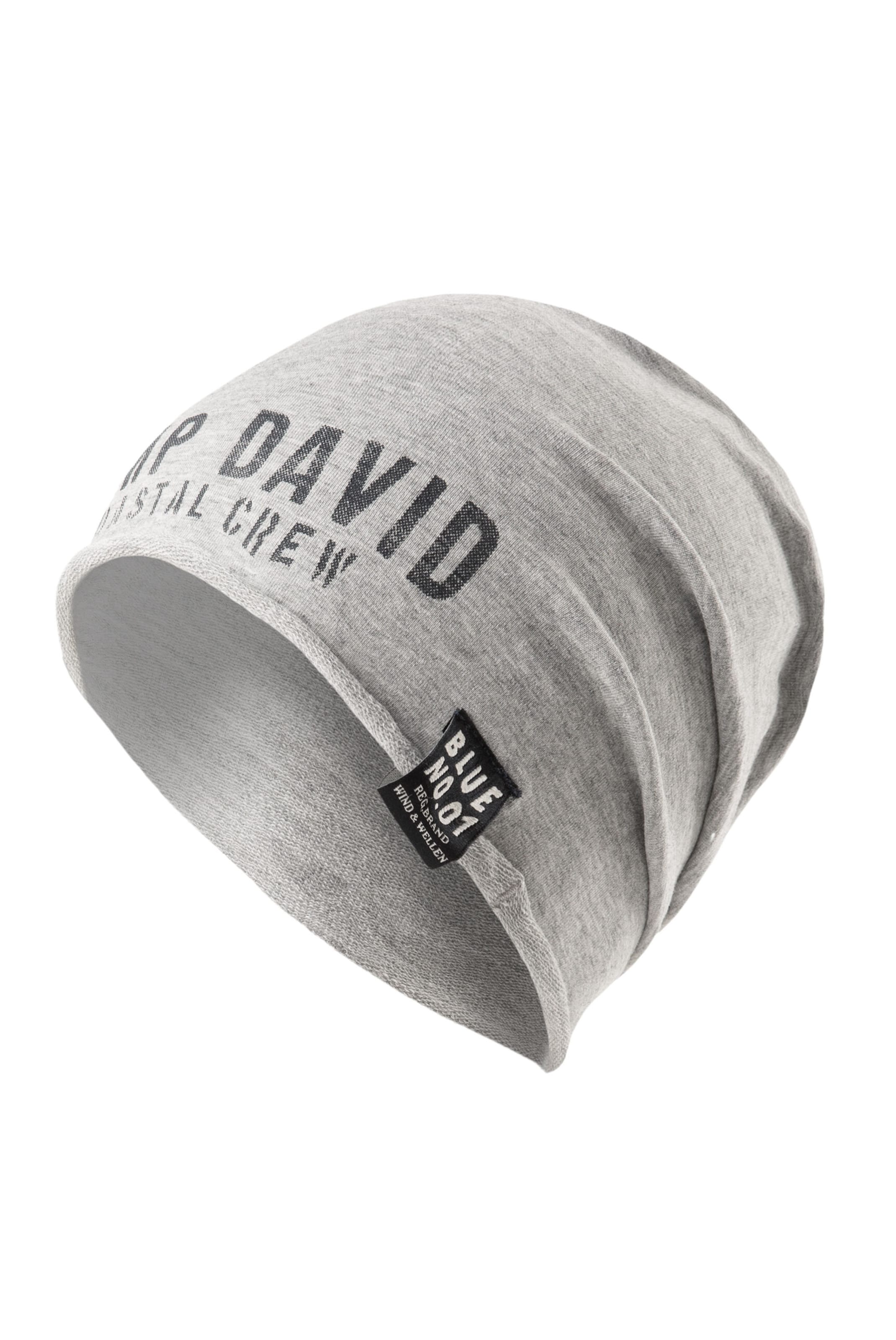 CAMP DAVID Beanie in Grey: front