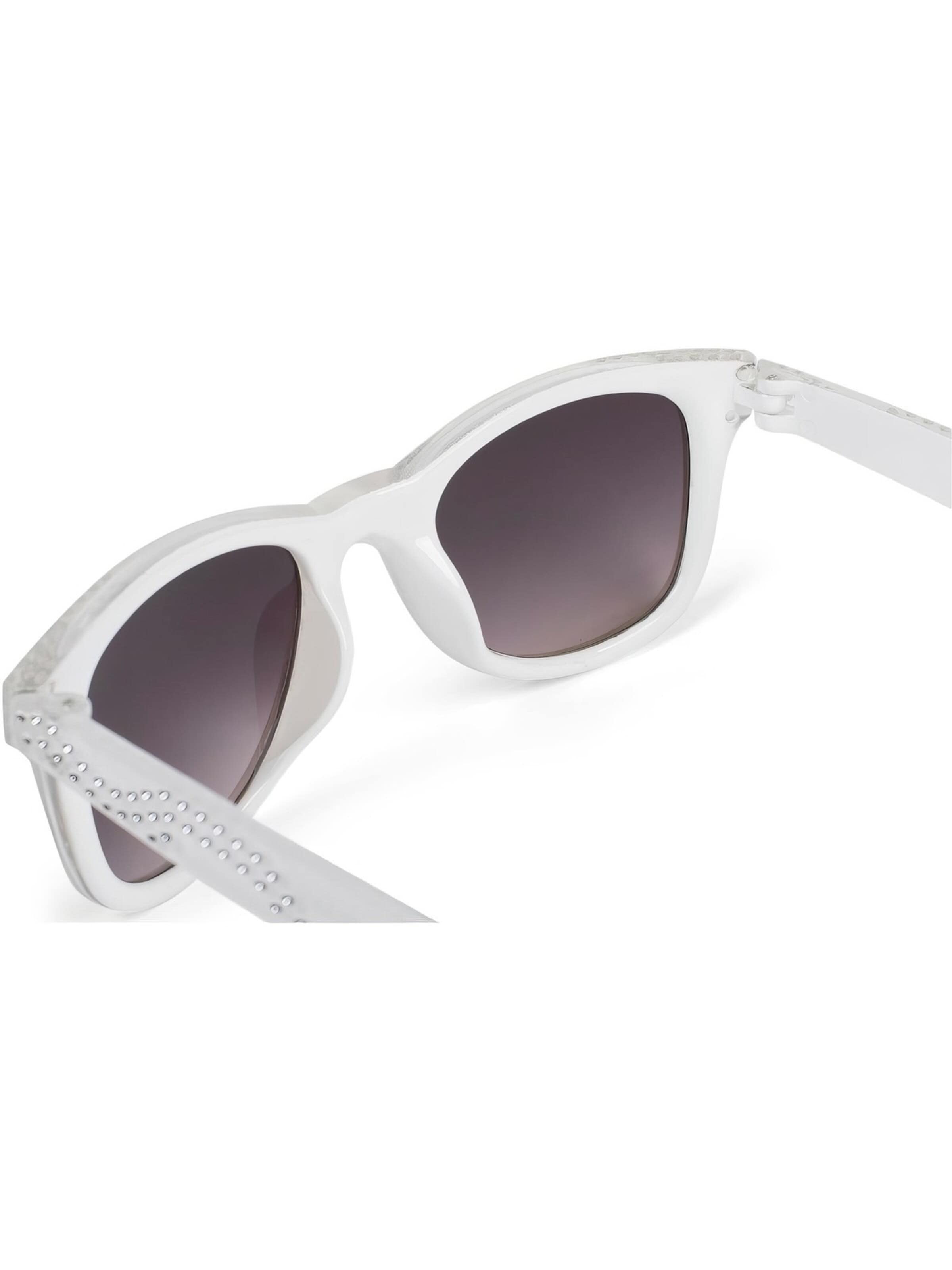 styleBREAKER Sunglasses 'Mädchen Nerd Sonnenbrille mit Strass' in White