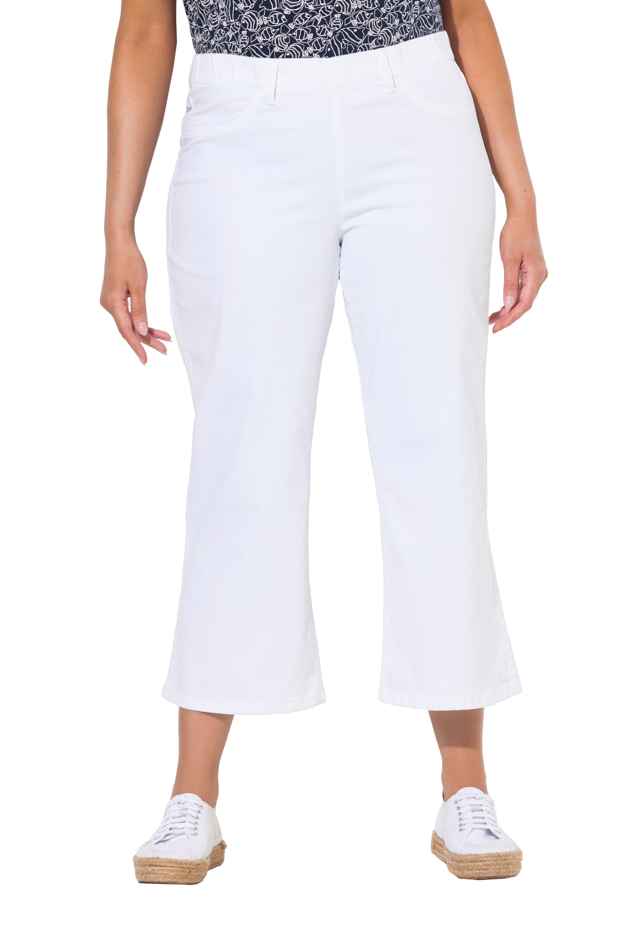 Ulla Popken Regular Jeans in White: front