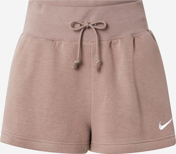 Nike Sportswear Штаны 'Phoenix Fleece' в Коричневый: спереди